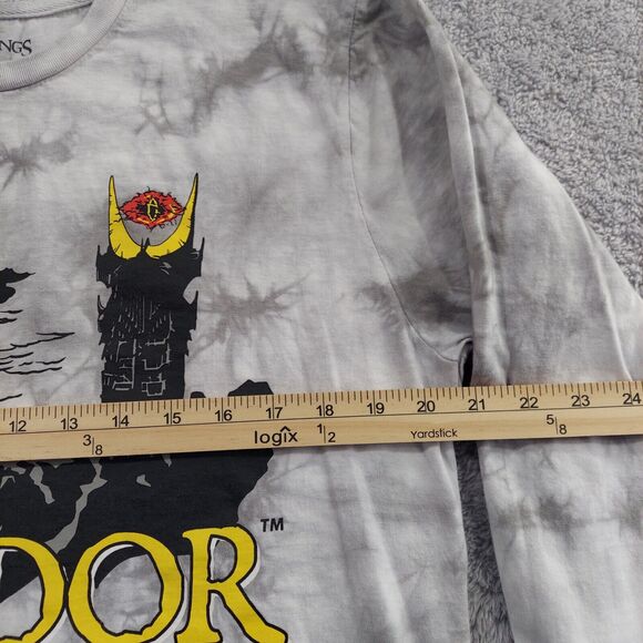Lord of the Rings Mordor Gray Tie Dye Long Sleeve T-Shirt, Size Large - Picture 3 of 7